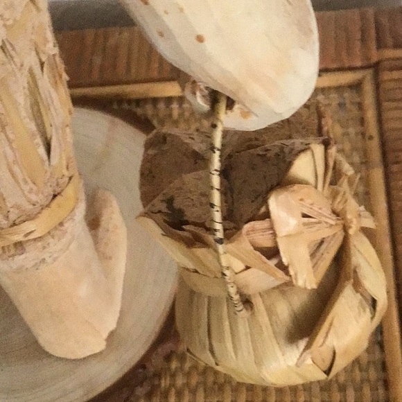 In excellent condition, vintage hand made corn husk Santa .